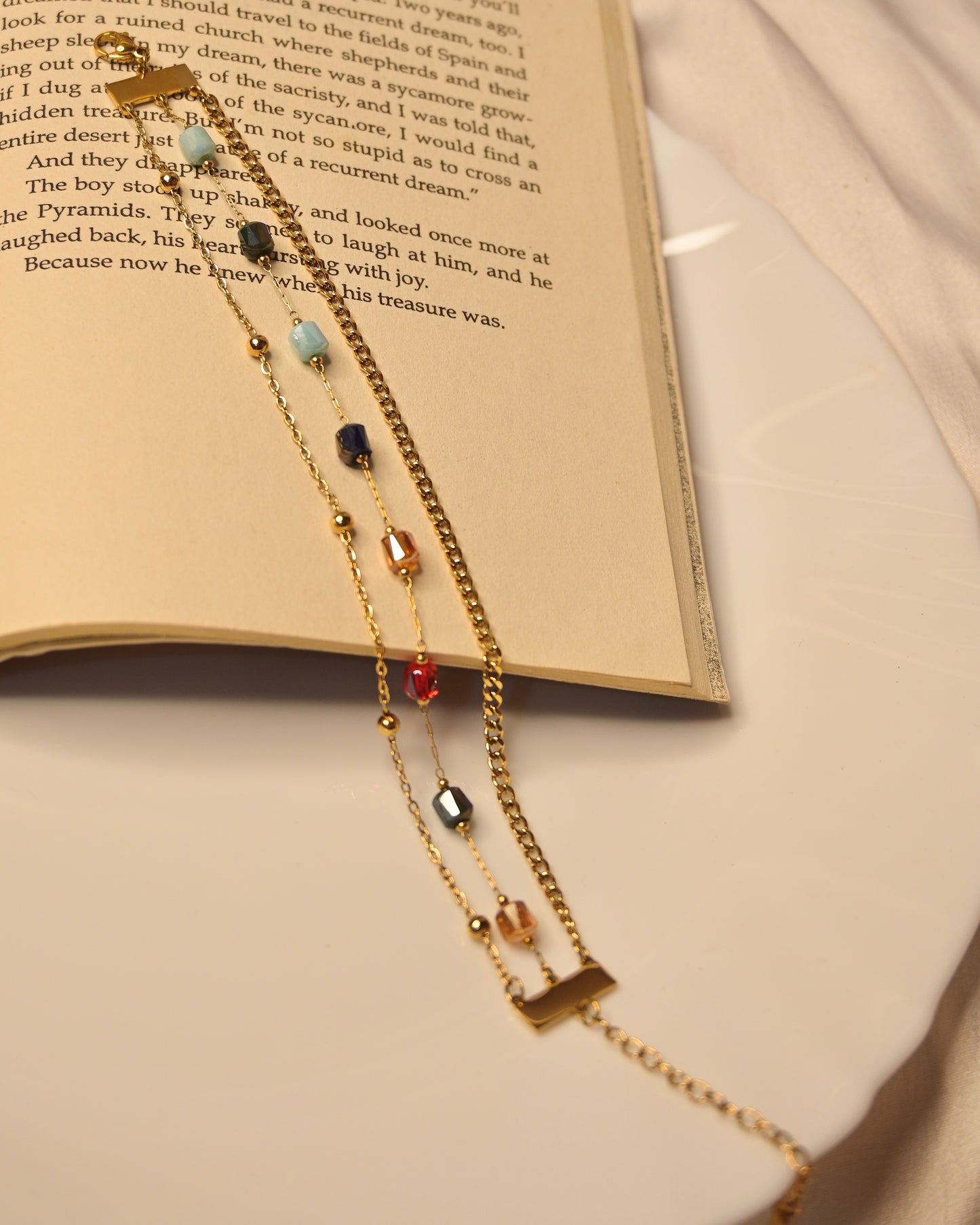 Triple Line Multi Colour Anti Tarnish Bracelet