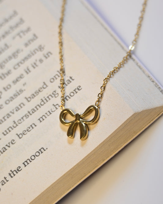Anti Tarnish Bow Necklace