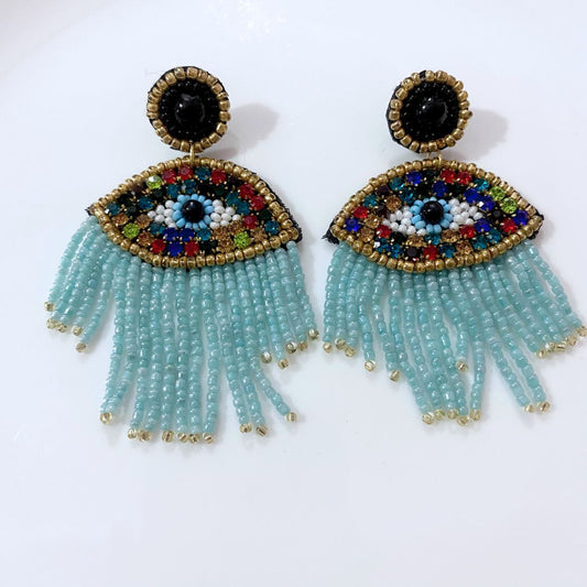 Evil Eye Beads Handmade Earrings