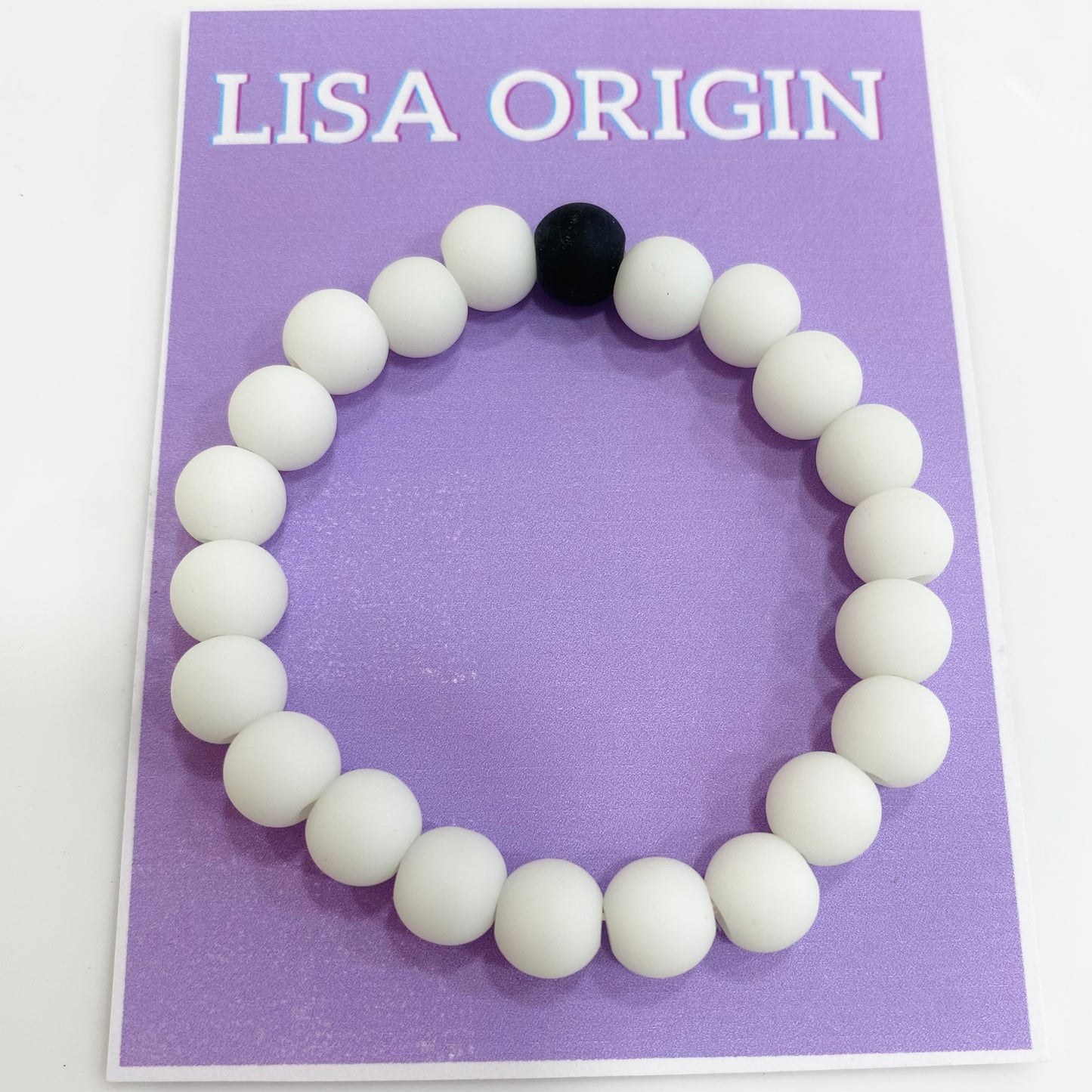 One Black white matte bracelet