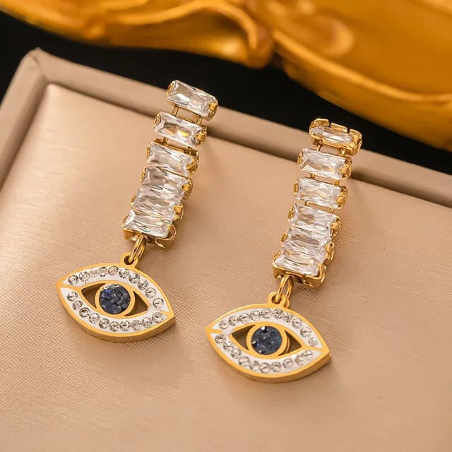 Evil Eye Zircon Earrings